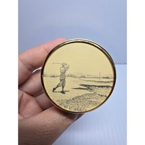 Stamp Holder, Golfer theme,man Cave, Mens Office, backswing, hole in one,brass‎